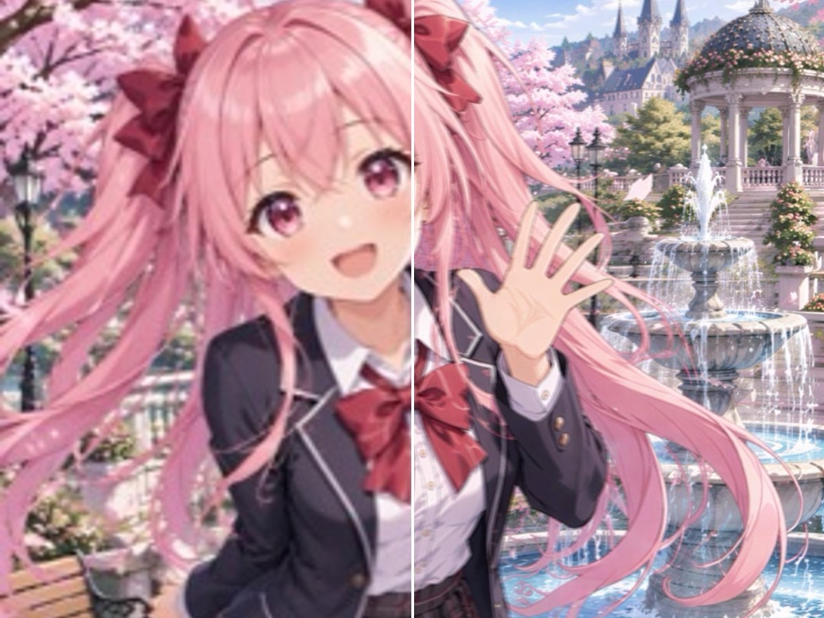 a small anime illustration upscaled to 2K with crisp line art