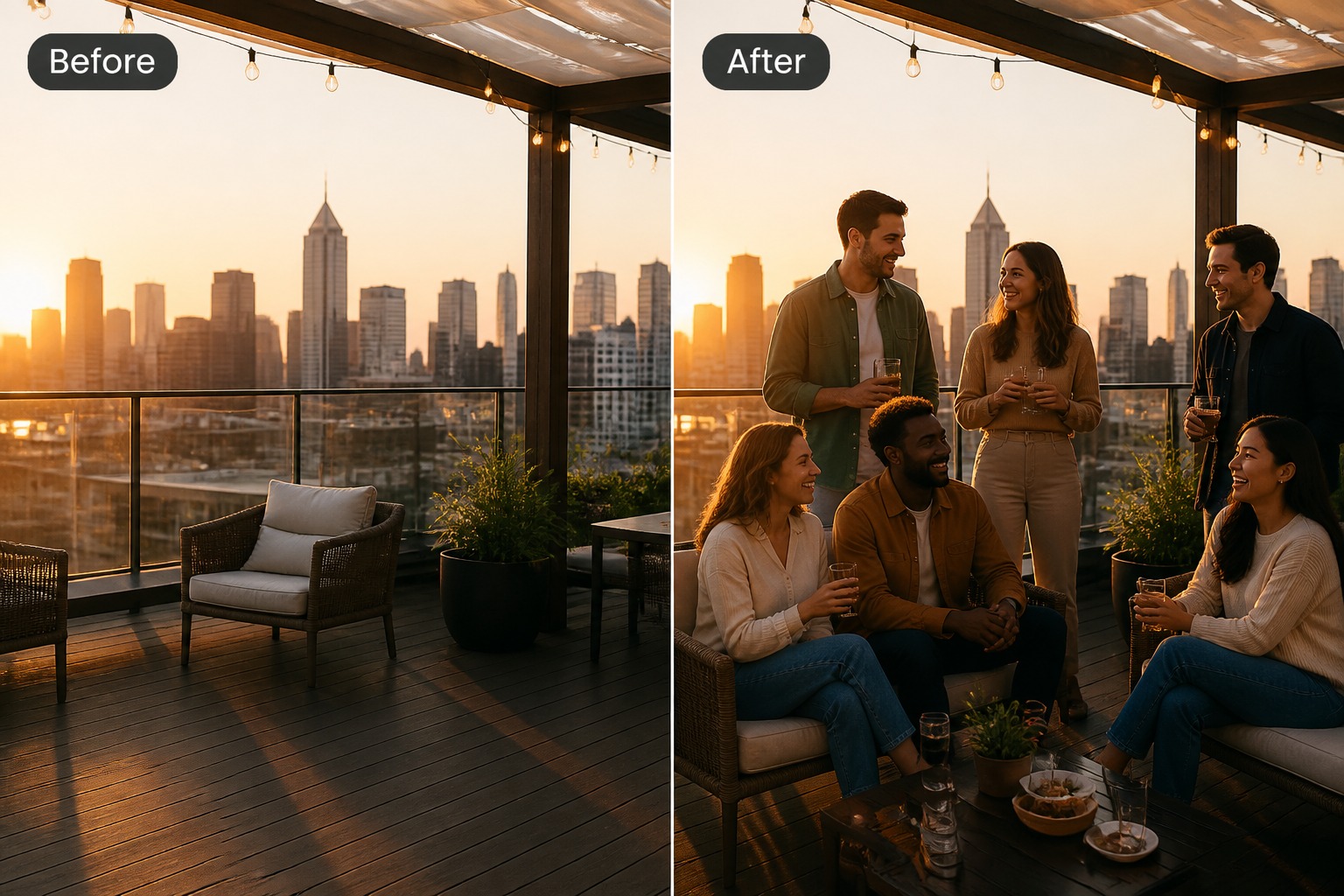Complete group photos with AI