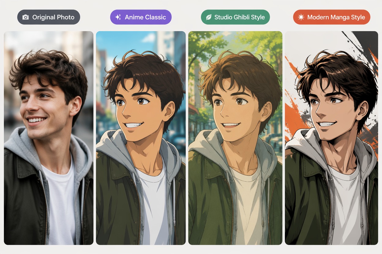 Personalizza un effetto foto anime con istruzioni testuali