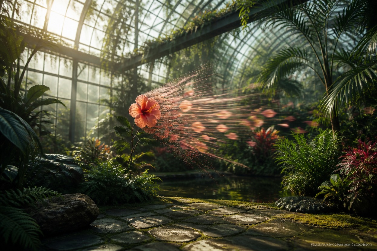 Cinematic greenhouse scene illustrating image-guided video generation