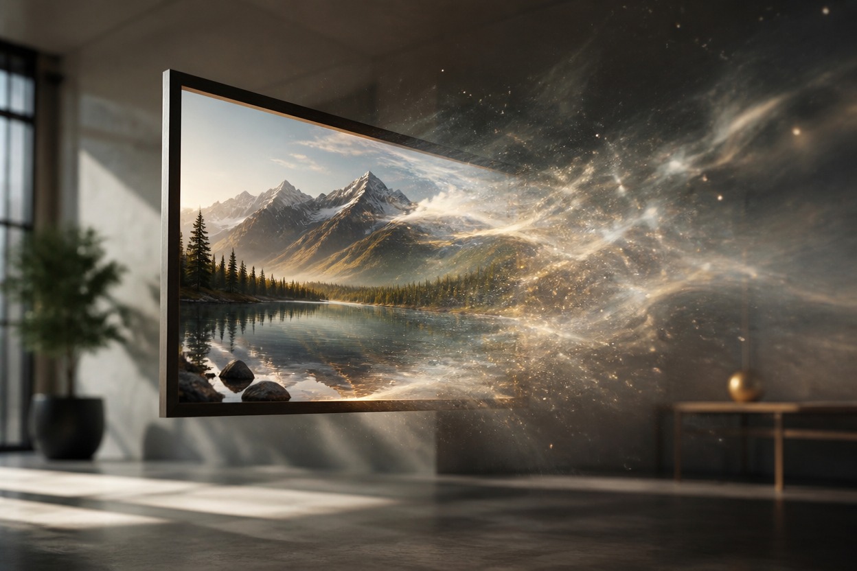 Single film set with a framed landscape representing image-to-video animation