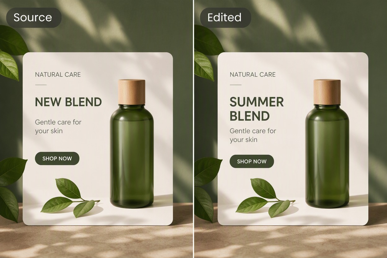Edit Text in Image: refresh product and campaign headlines