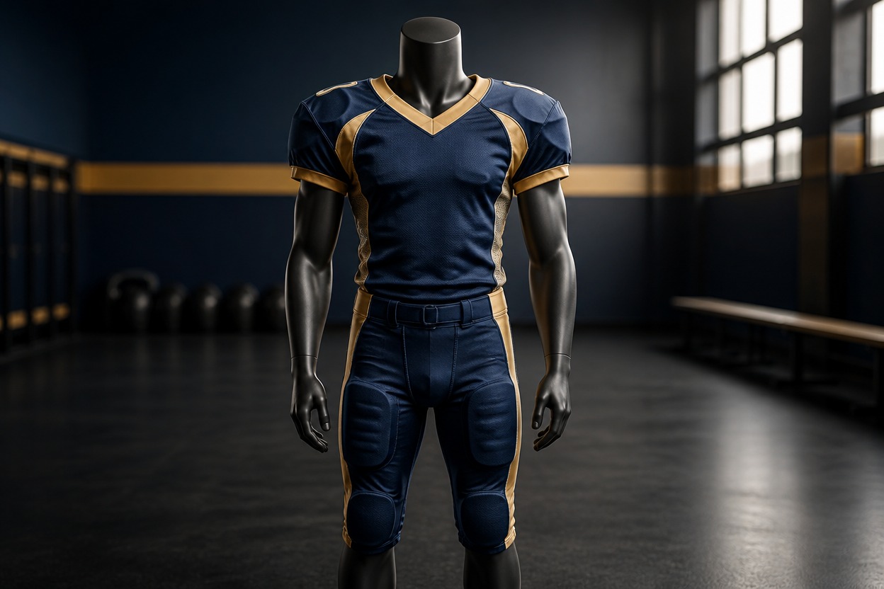 Youth football uniform design with coordinated colors