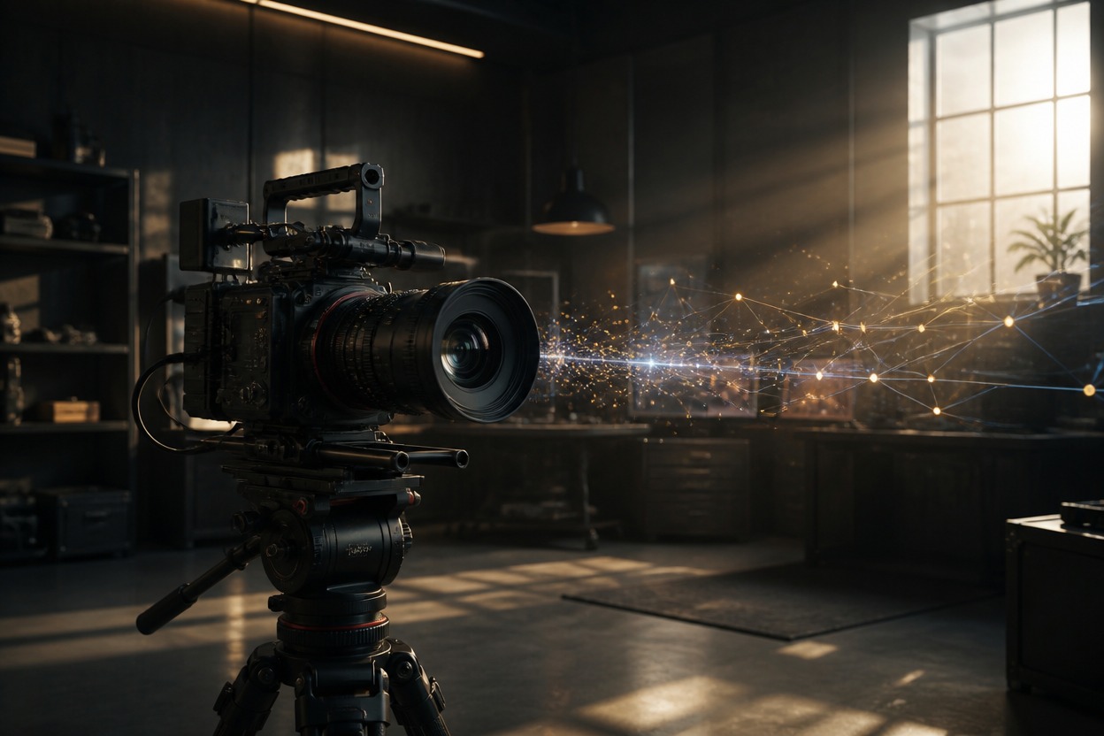 Cinematic production set representing Kling 2.5 Turbo API video generation
