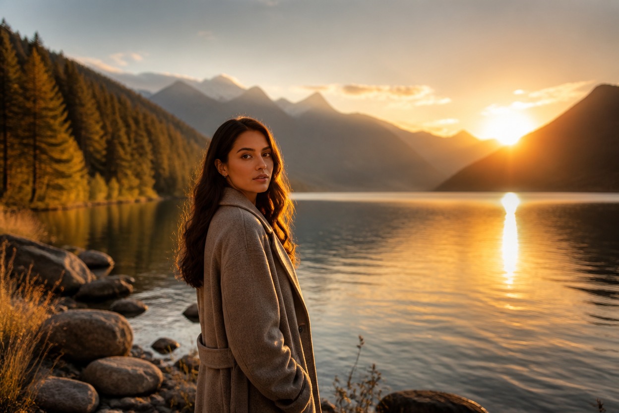 Cinematic lakeside production representing consistent reference-driven video generation