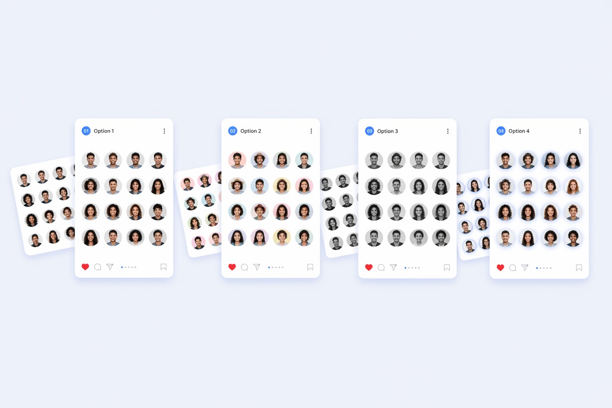 Small-size circular profile icon previews for a creator channel