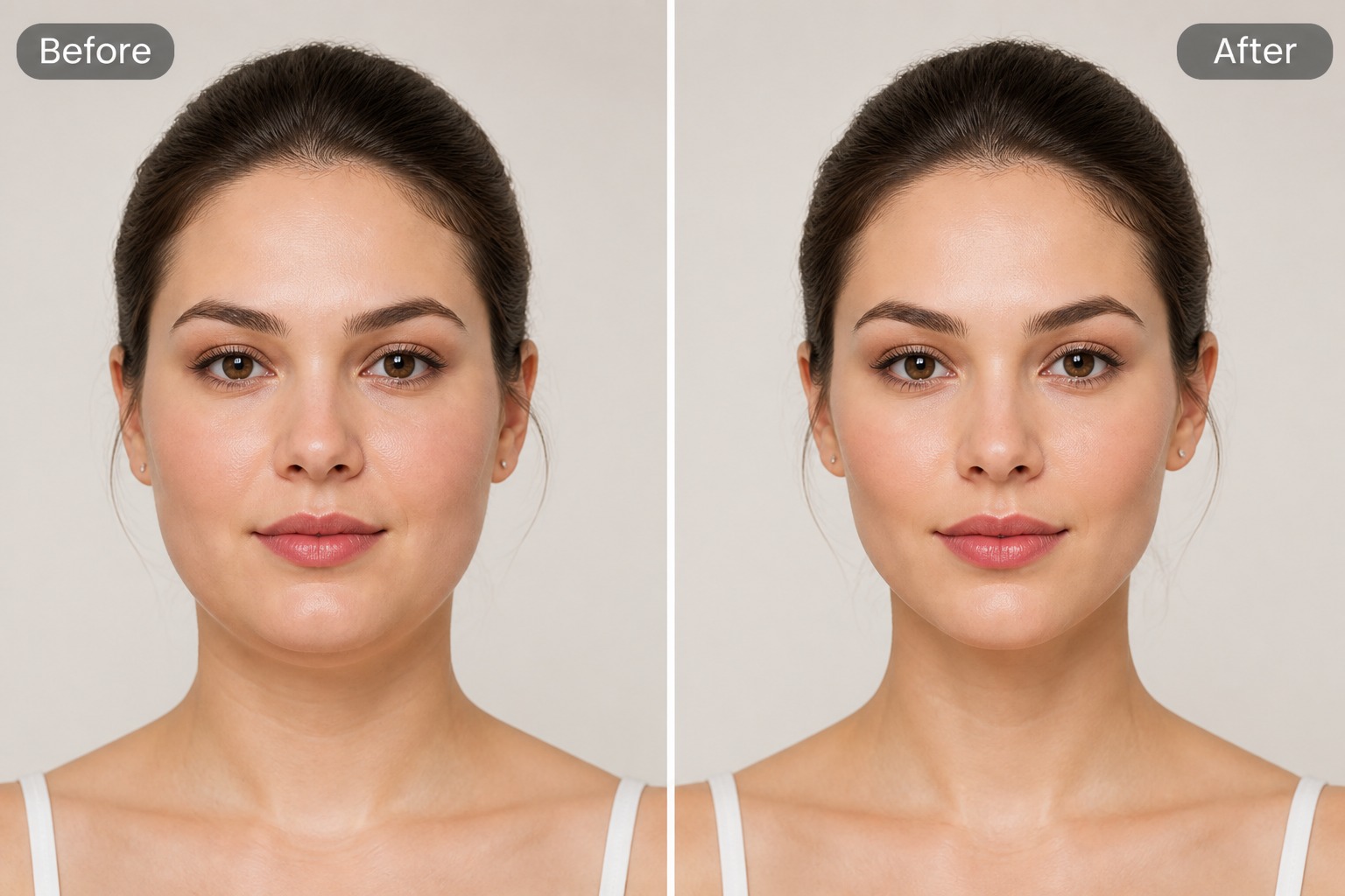 AI face slimmer selfie retouch draft