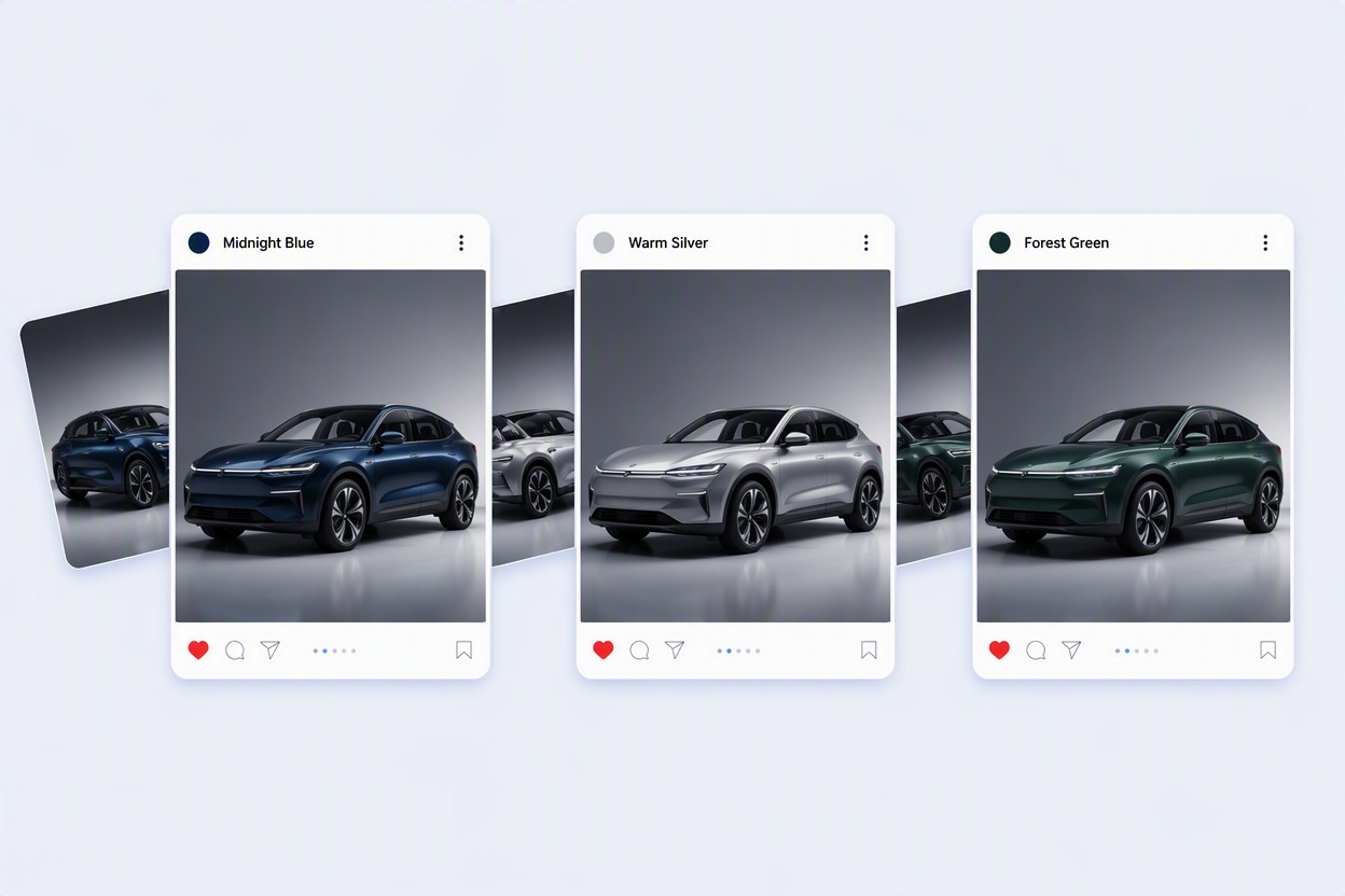 AI Car Generator: compare colors and materials