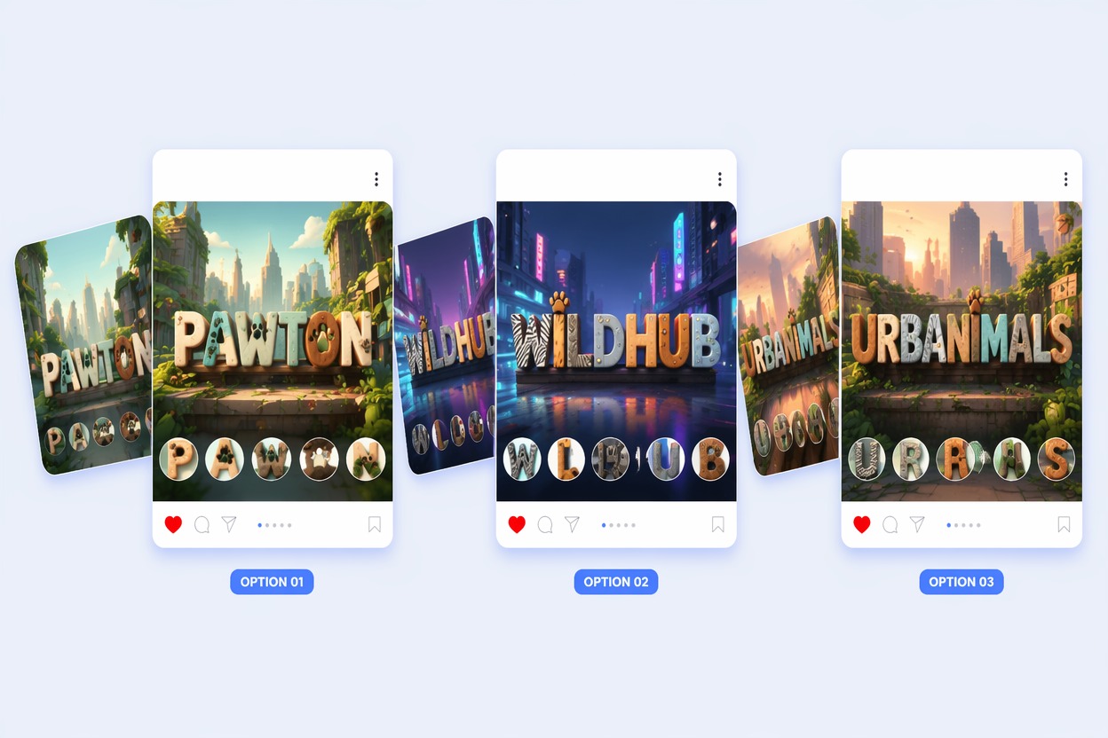 Concept de lettrage ludique de ville animale avec des formes arrondies