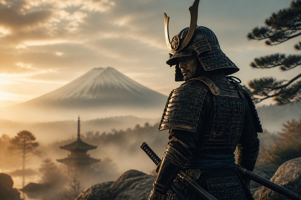 Cinematic samurai scene representing prompt-driven Grok Image generation