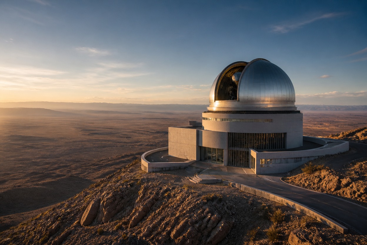 Original desert observatory illustrating prompt-driven image generation