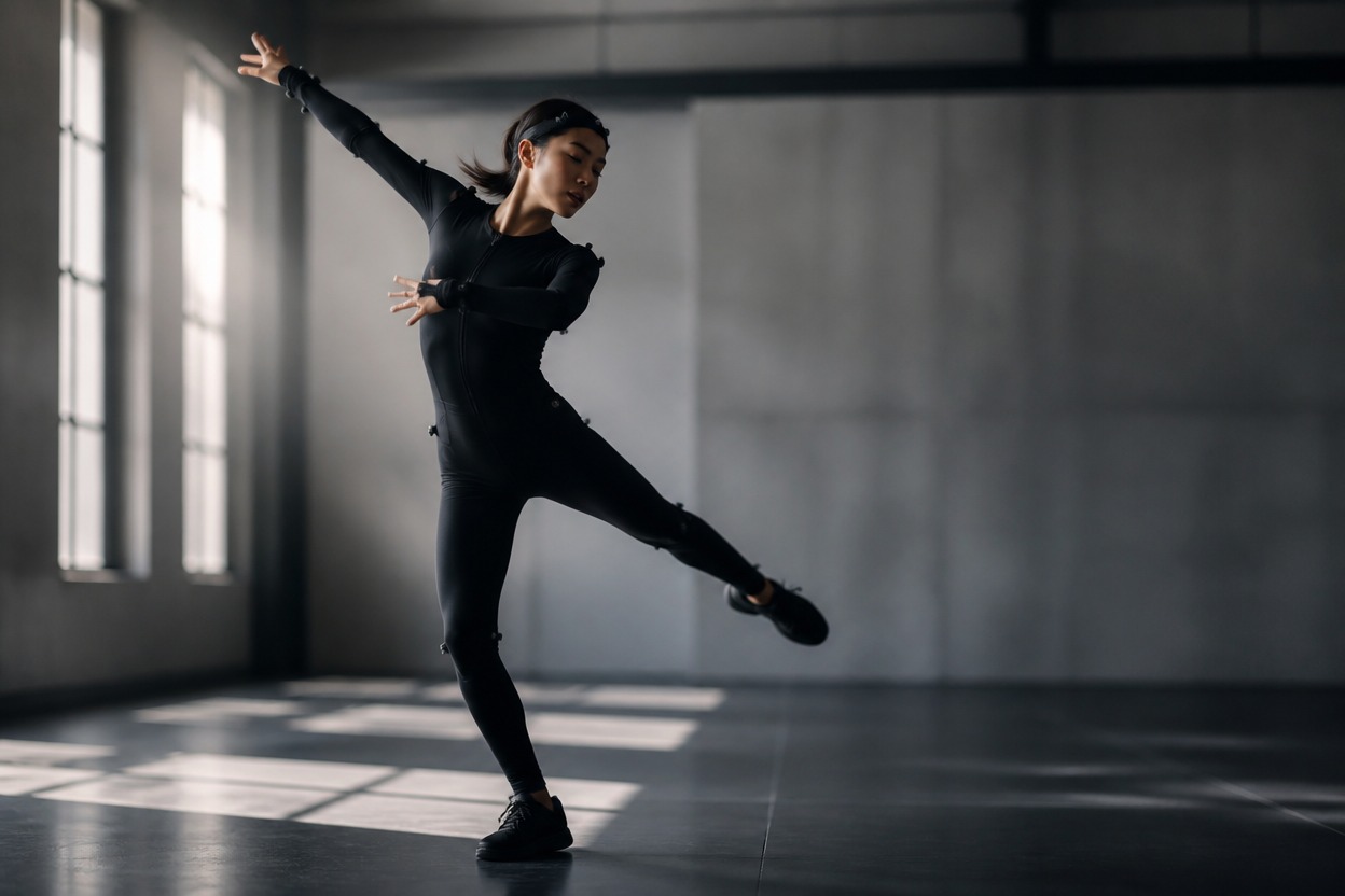 Single-scene choreography rehearsal used as a motion reference