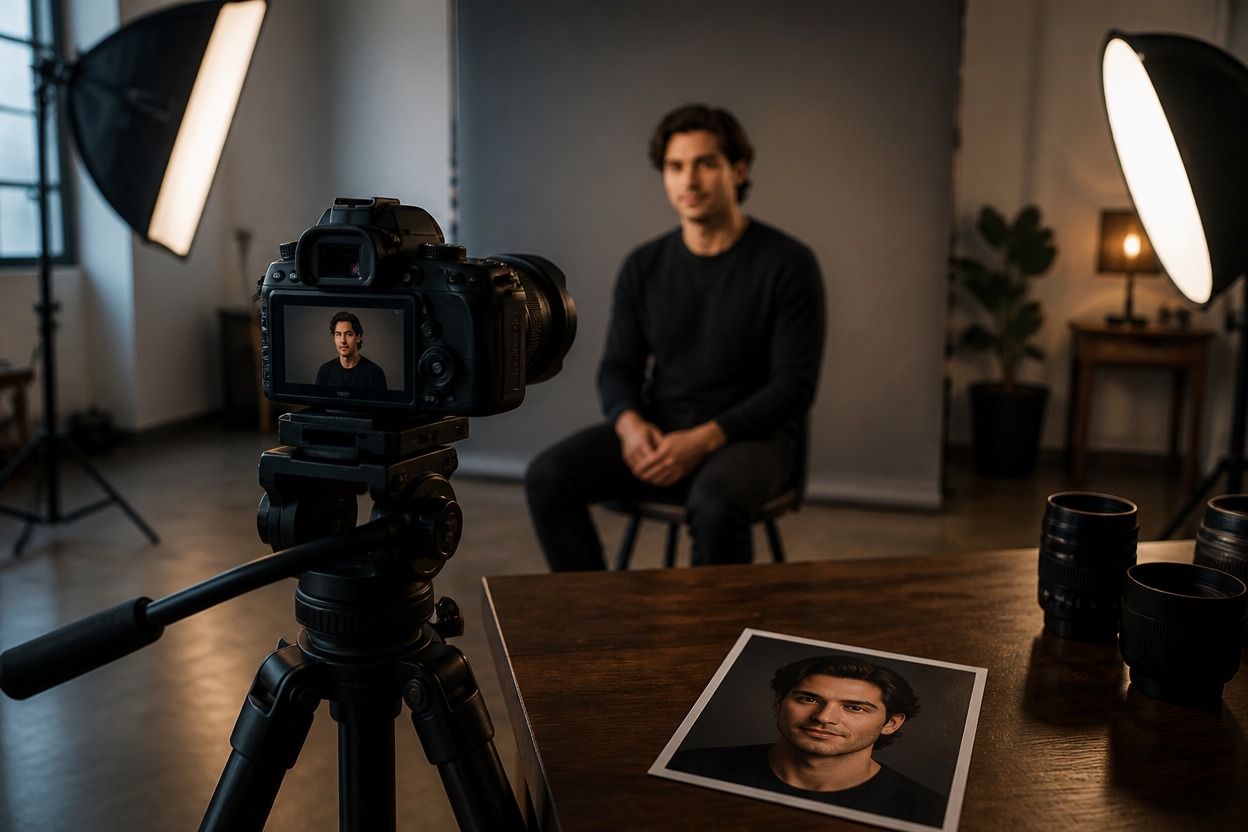 Unbranded film set representing video and portrait input preparation