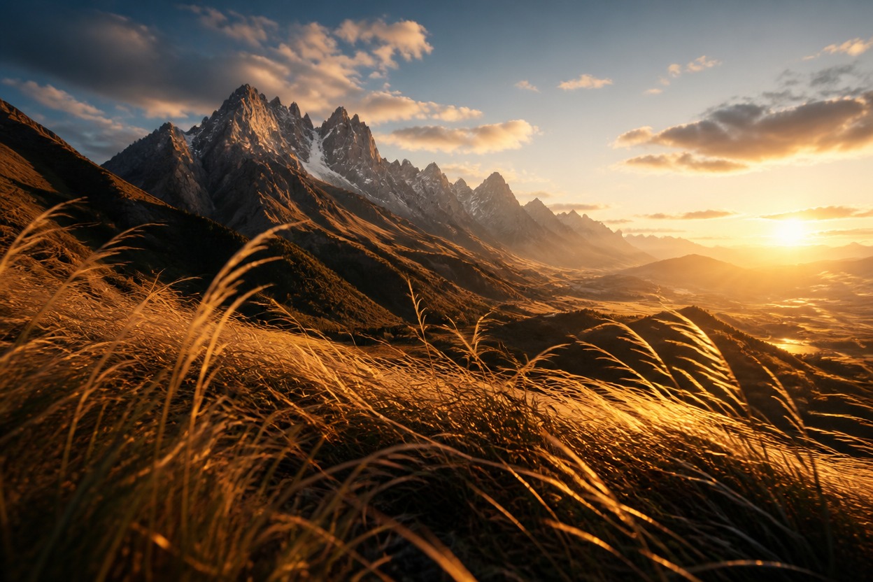 Wind-swept cinematic landscape illustrating prompt-driven video
