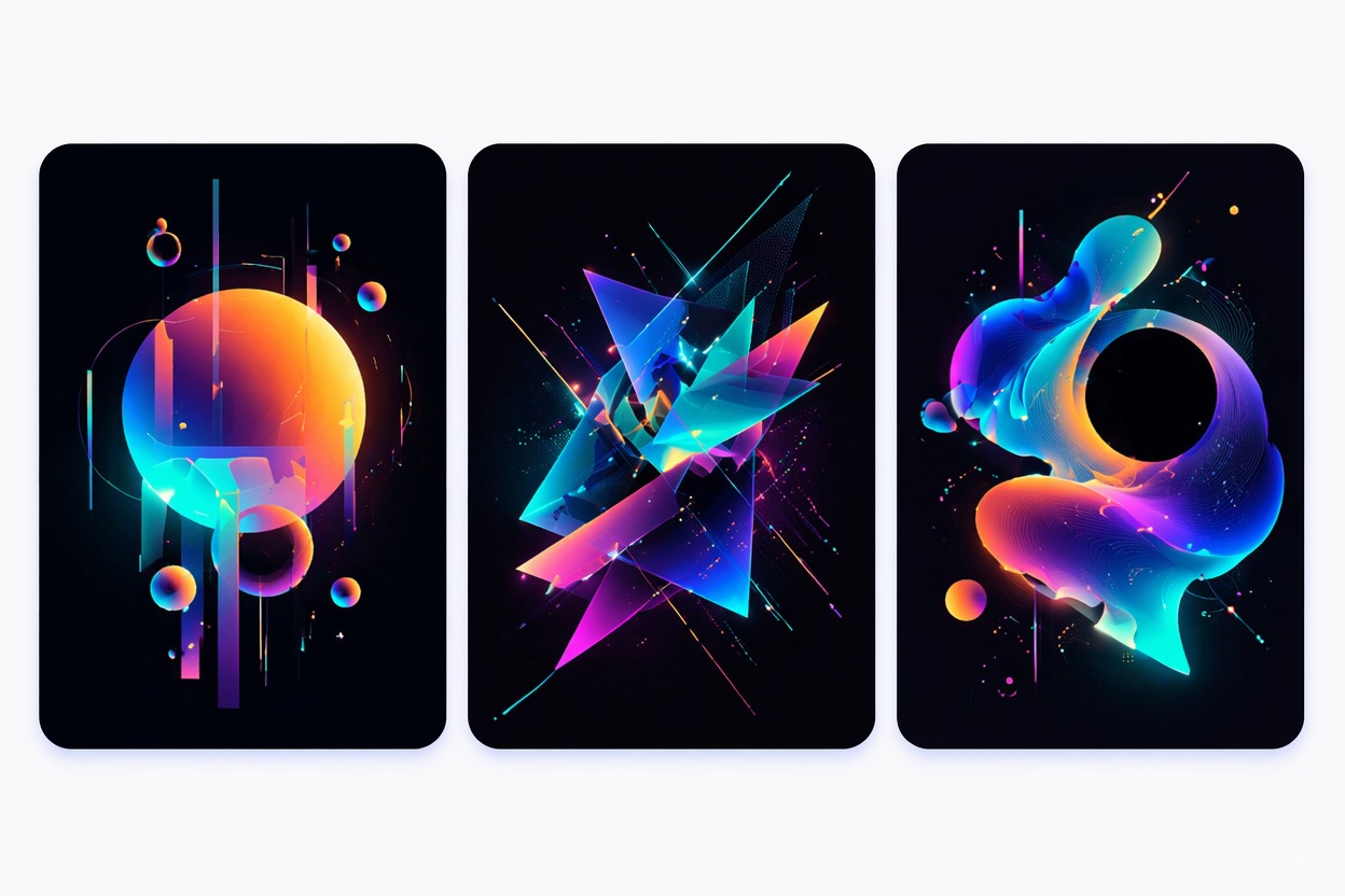 Variazioni cromatiche grafiche con palette invertite al neon