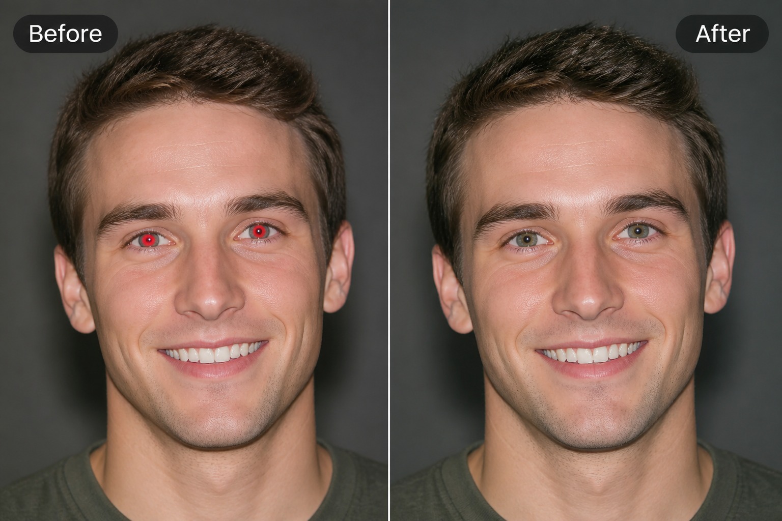 red eye photo remover for flash portrait