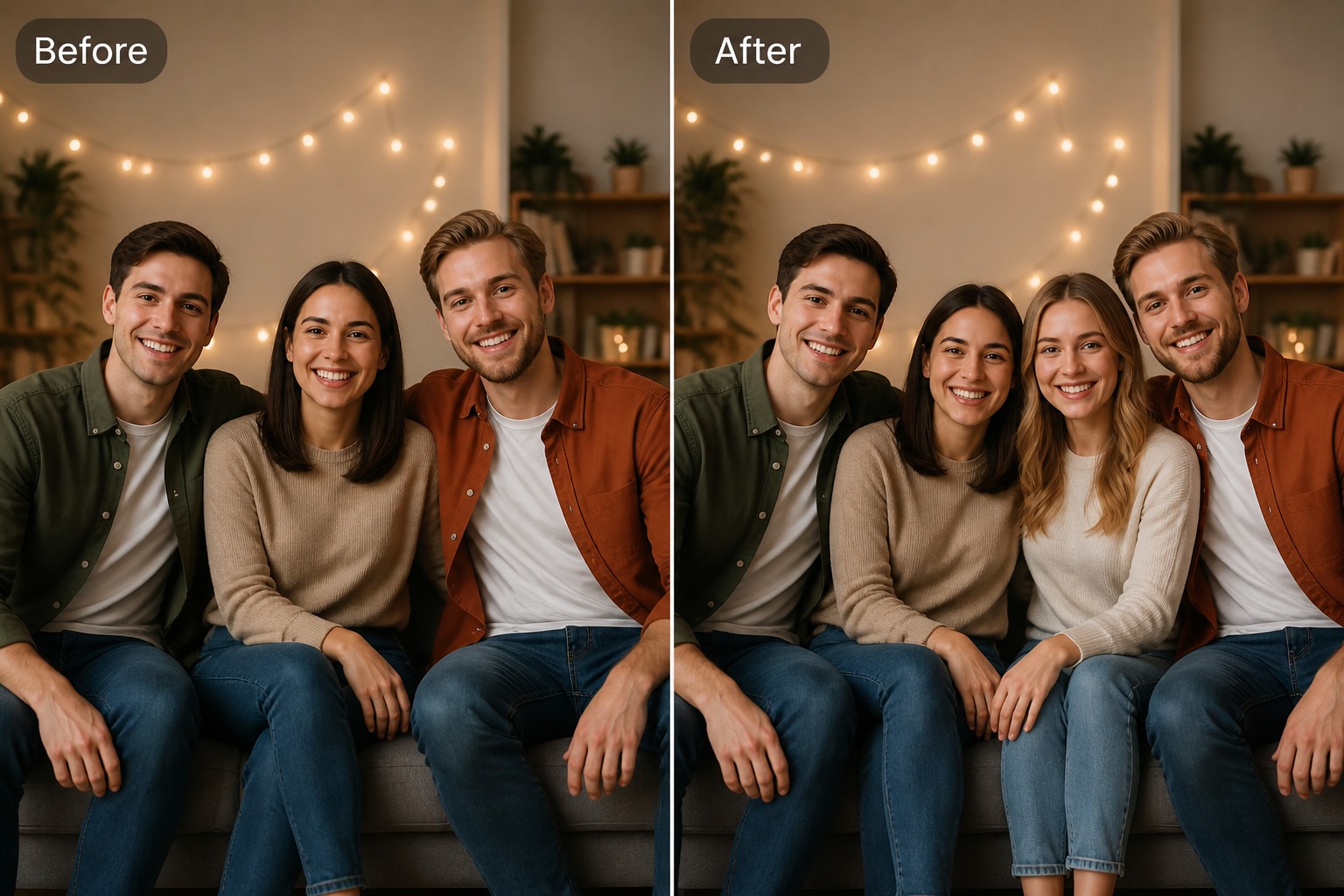 Add someone naturally into a photo