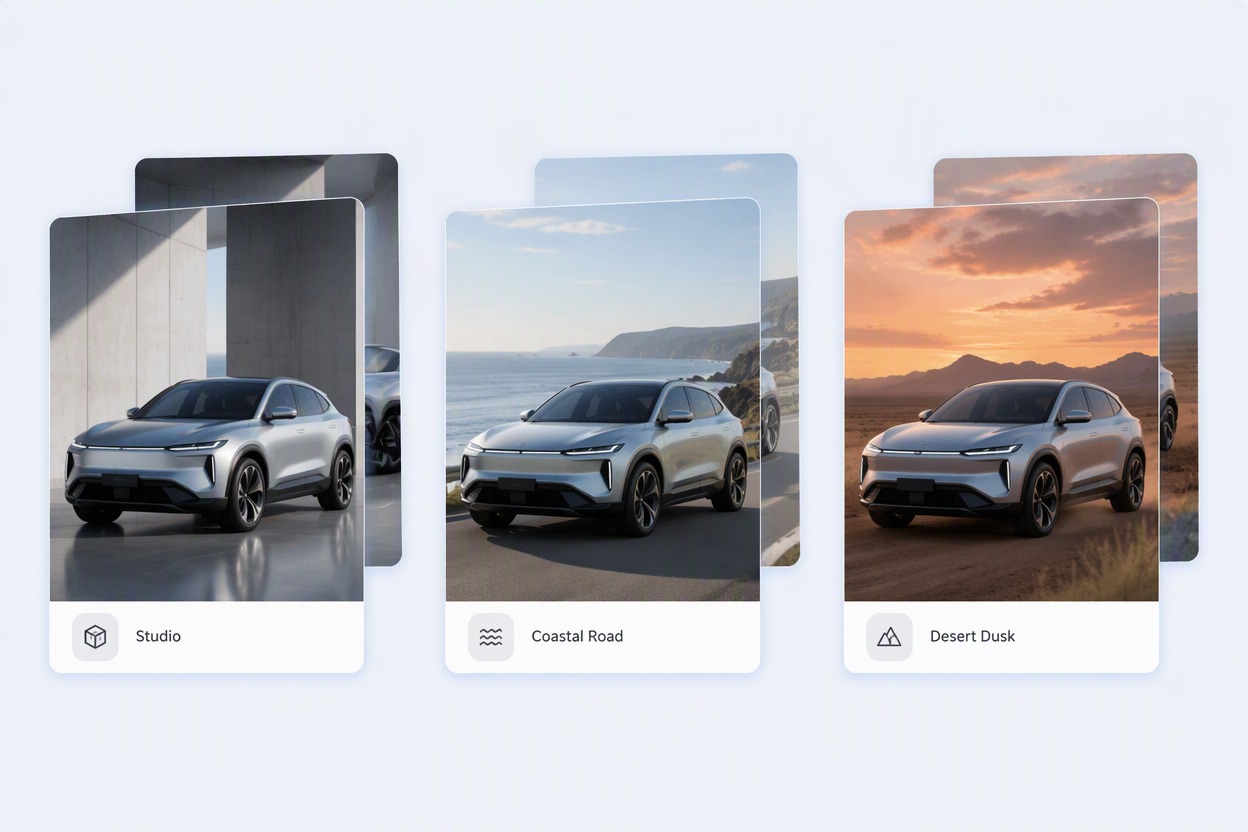 AI Car Generator: place concepts in campaign scenes