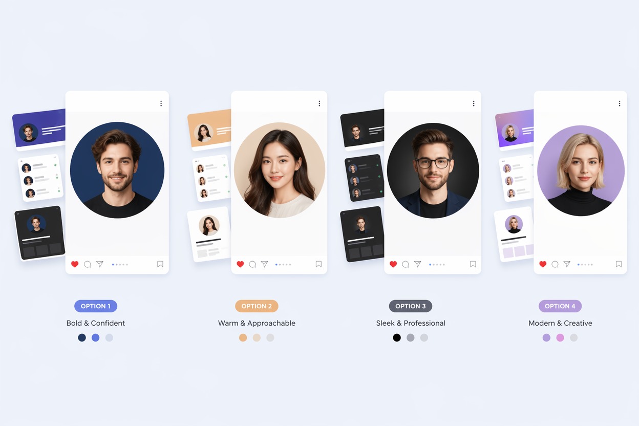 Polished creator portrait icon with a clean circular crop