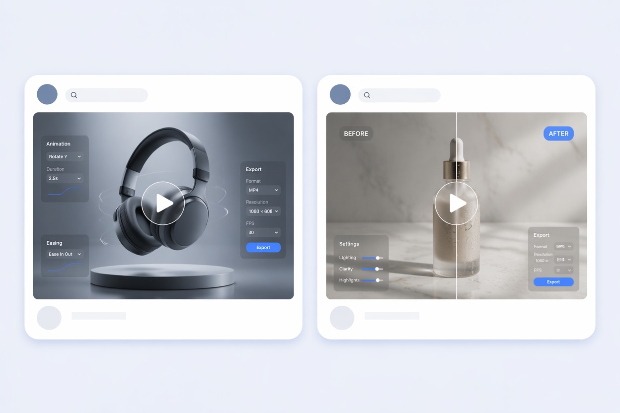 Visualisierung des animierten GIF-Makers zum Zeigen von Produkten und Tutorials