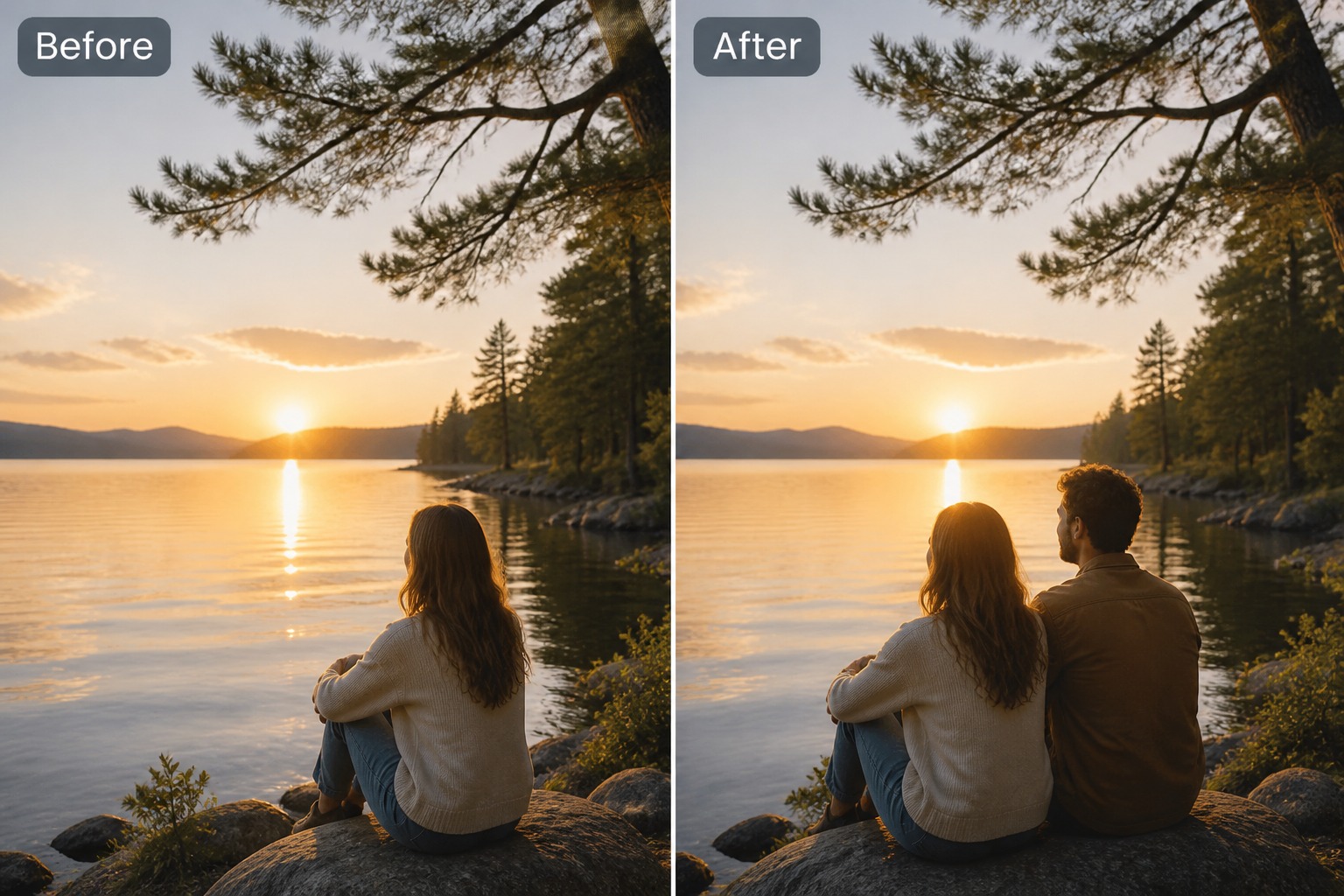 Blend a person into a photo naturally