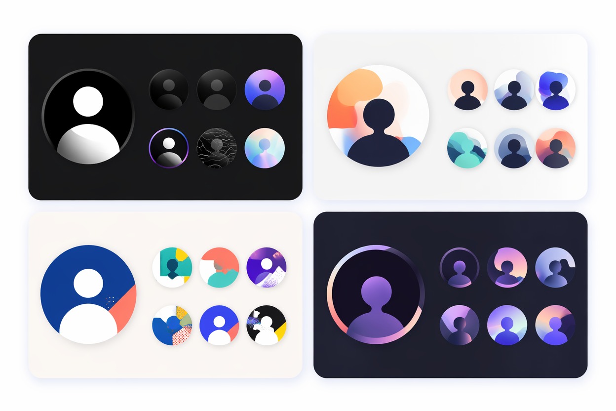 Channel identity board with circular avatar icon concepts