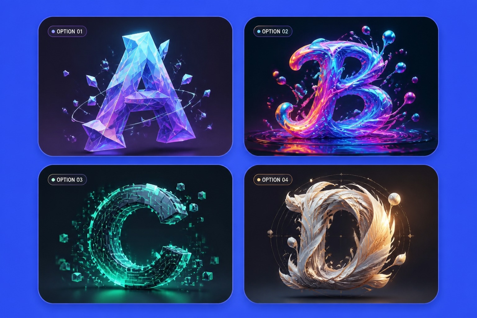 KI-Schriftgenerator bei der Vorschau von Marken-Lettering-Assets
