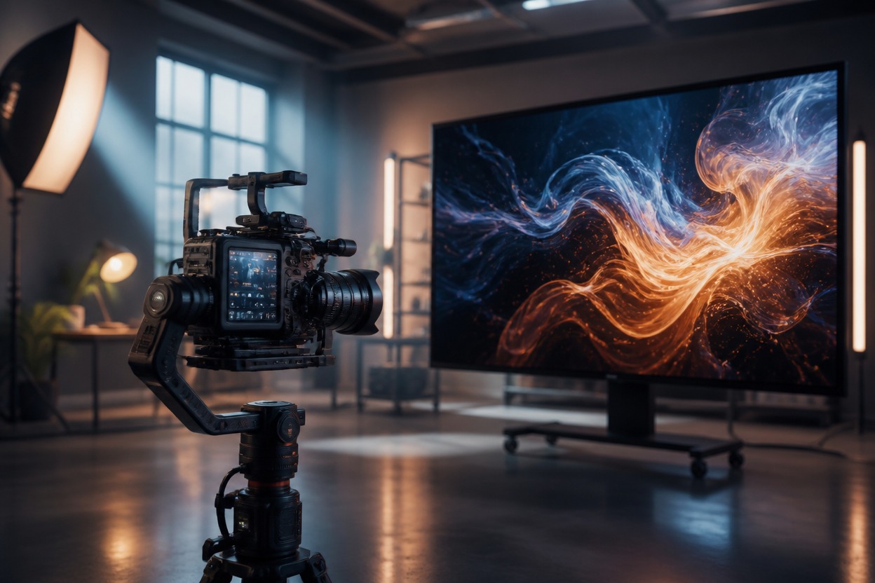 Cinematic video production scene illustrating Hailuo 2.3 API generation