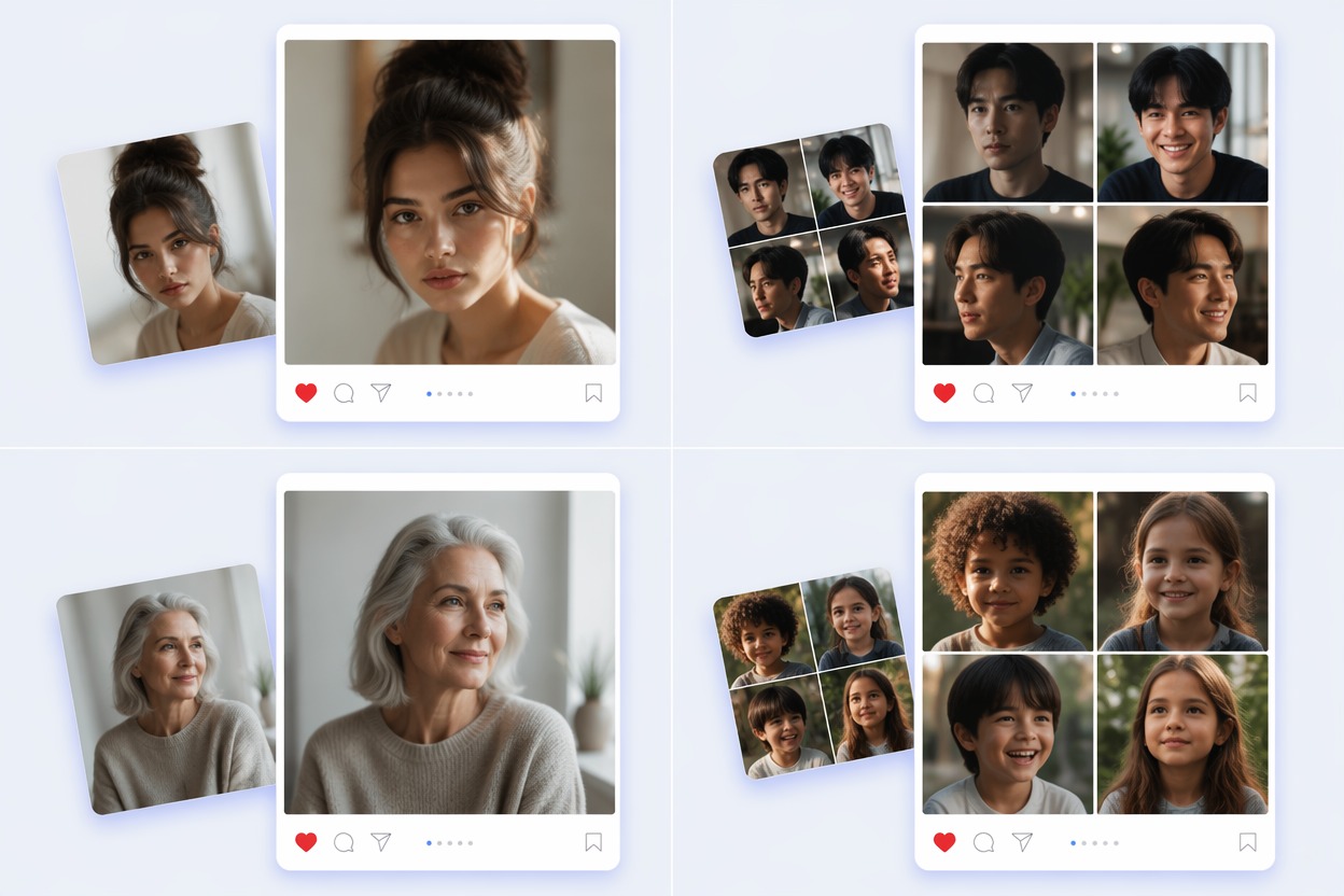 Ejemplo del Generador de imágenes IA realistas para dar forma a conceptos de retratos naturales