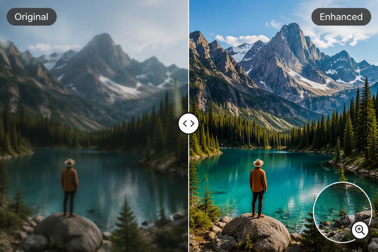 PhotoGrid Image Enhancer: sharpen portraits and restore facial detail