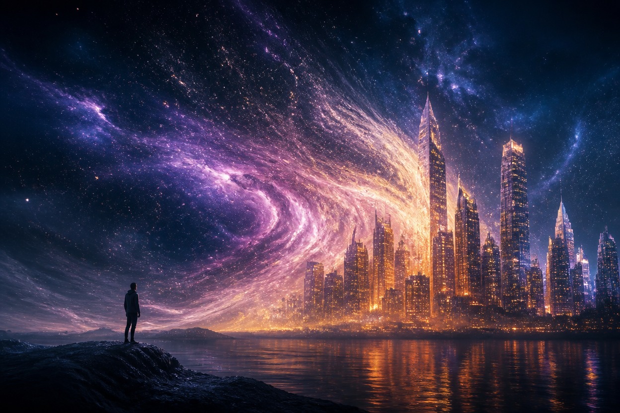 Cinematic night scene representing Grok Imagine API video generation