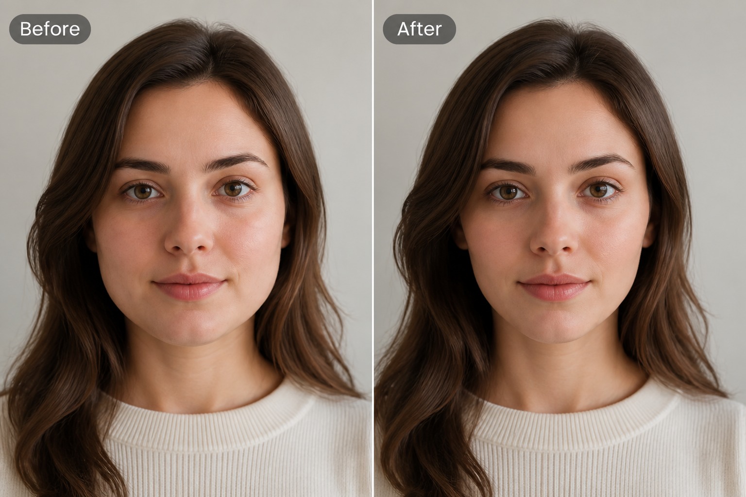 AI face slimmer portrait edit preview