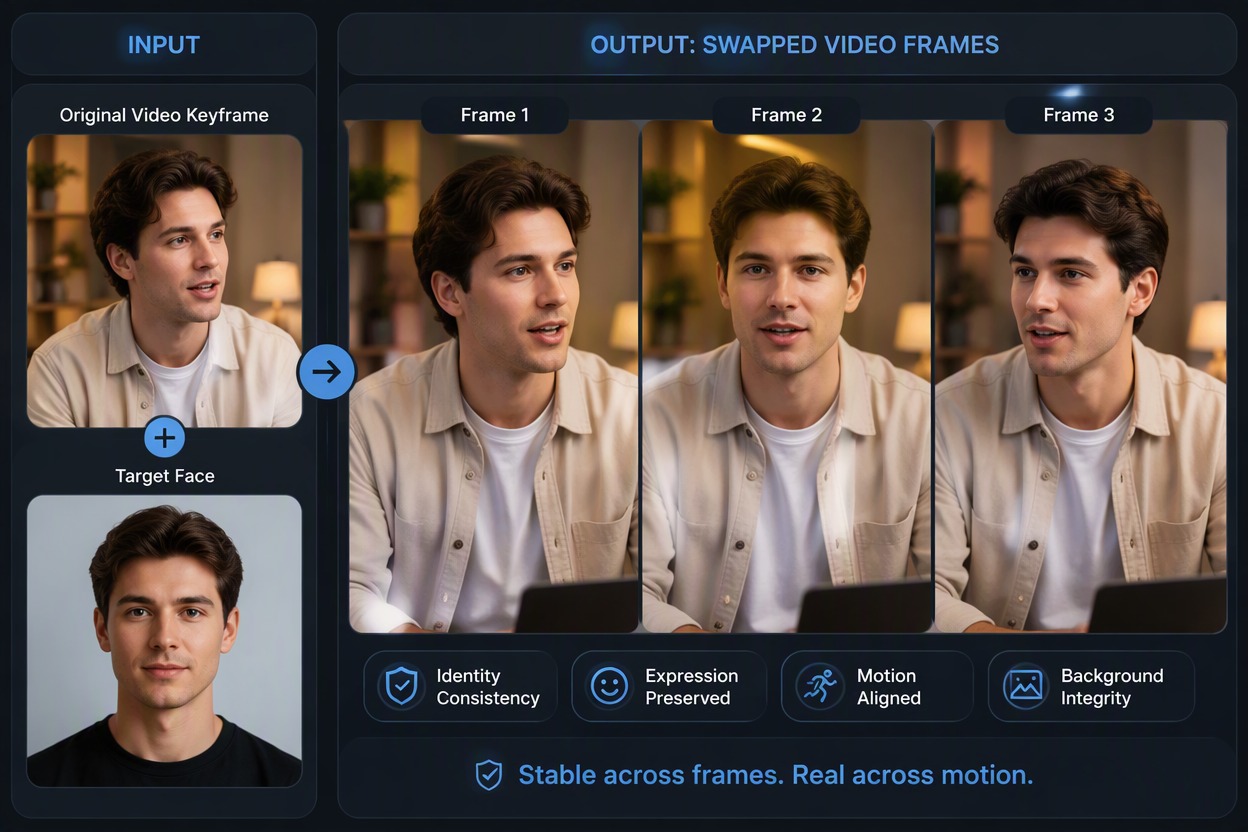 Vidnoz Face Swap: video face swap workflow