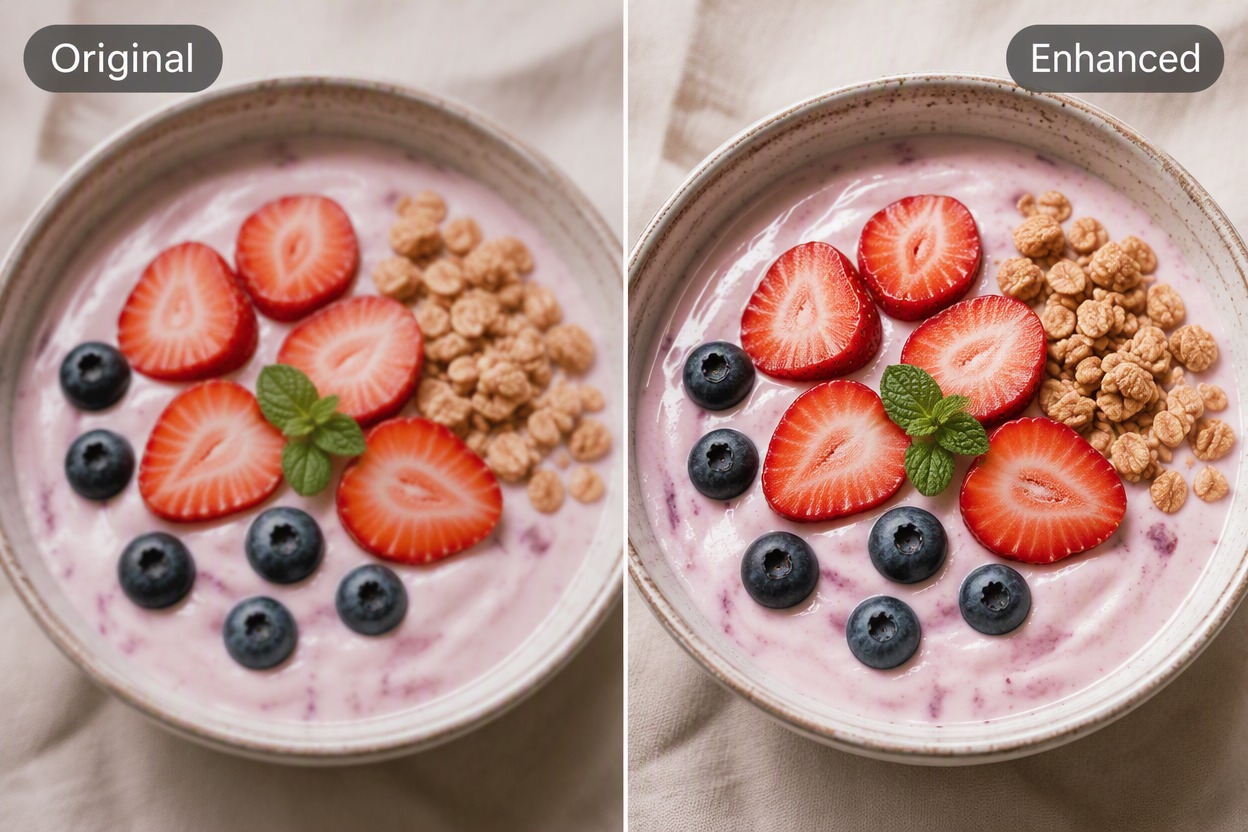PhotoGrid Image Enhancer: improve food and product image quality